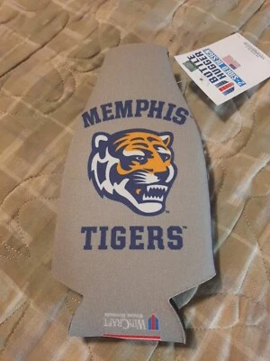 MEMPHIS TIGERS 12 oz KOOZIE AISLADO ENFRIADOR PORTABOTELLAS PLIEGUES PLANO Foto 1 de 2