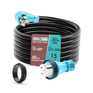  UL Listed 50 Amp RV/Generator Cord with Locking Connector, Heavy Duty 15 Feet - Picture 1 of 7