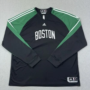 Adidas Boston Celtics Shirt 3XL Black Green Center Logo Long Sleeve NBA XXXL - Picture 1 of 10