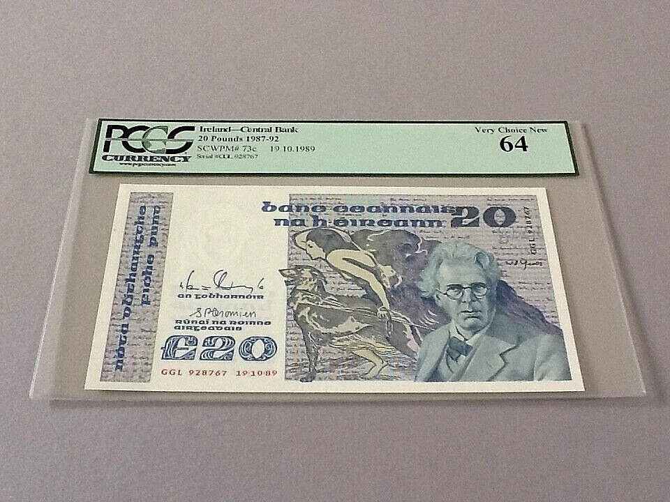 Ireland 20 Pounds P-73c 1989  PCGS 64 - Image 1 of 4