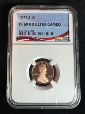 1977 S LINCOLN CENT PROOF 1C PF69 RD ULTRA CAMEO UCAM NGC OSR Patriot Label - Image 1 of 2