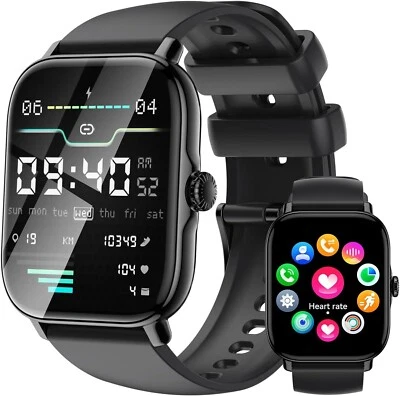 Smartwatch Herren mit Telefonfunktion Armbanduhr Watch iPhone Samsung Huawei Tab - Bild 1 von 4