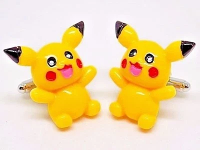 Gemelos de resina Pokémon Pikachu hechos a mano, palancas plateadas, ¡en caja de regalo! Foto 1 de 4