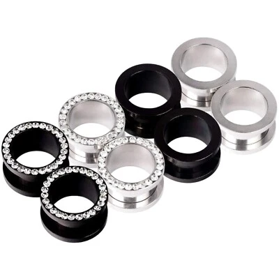 Edelstahl Flesh Tunnel Plugs Schmuck Damen & Herren - Bild 1 von 2