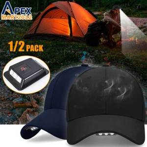 1/2PC LED Baseball Cap Rechargeable Headlight Hat For Running Walking Camping - Picture 1 of 14