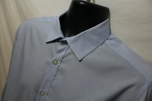 H&M Mens Sz M Easy Iron Light Blue Regular Fit L/S Button Front Polyester Blend - Picture 1 of 3