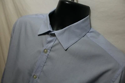 H&M Mens Sz M Easy Iron Light Blue Regular Fit L/S Button Front Polyester Blend - Image 1 of 3