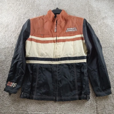 Chaqueta Harley Davidson Mujer Pequeña Negra Naranja Estilo Moto Ripstop Bike Foto 1 de 4