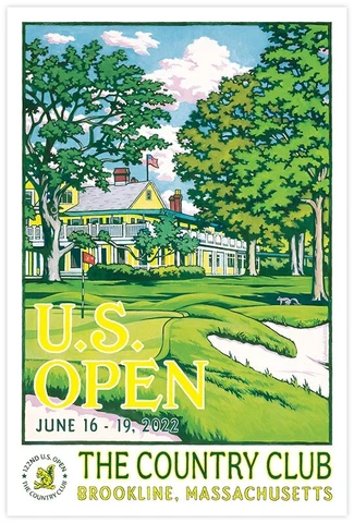 Lee Wybranski Limited Edition 2022 US Open Golf Poster The Country Club Cover