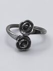 Bague rose vintage Sarah Coventry ton argent bypass taille 7 Adj 4g