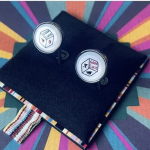 PAUL SMITH Good Luck Mother of Pearl Cufflinks ~ New WITHOUT Box - Picture 1 of 2