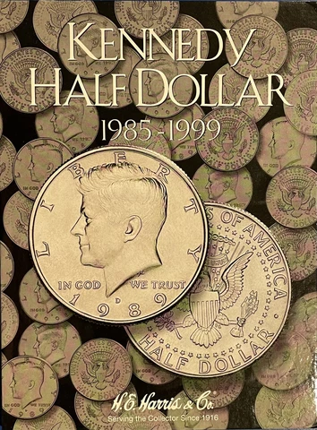 KENNEDY HALF DOLLAR SET — 1985 - 2001 P & D (33 COINS) IN NEW HARRIS FOLDER Cover