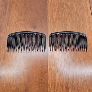 Goody Hair Side Combs Kant Slip 80's 90's Vintage Brown 3" Plastic USA Set Of 2 - Picture 1 of 5