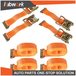Labwork E-Track Ratchet Tie Strap Truck Trailer Enclosed Straps 4 Pack 2" × 20' - Picture 1 of 16