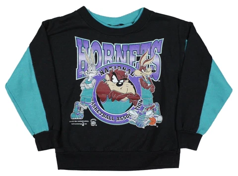 Charlotte Hornets Vintage 90s TAZ Looney Tunes NBA Sweatshirt Youth Small/Medium Cover