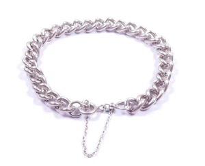 Pulsera vintage 1975 con dije pesado de plata de ley 925 con sello inglés 28,5 g - Imagen 1 de 7