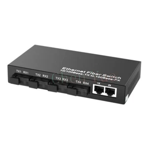 10/100M Single Mode Single Fiber Fiber Optic Media Converter 4 SC Fiber 2 RJ45 - Picture 1 of 5