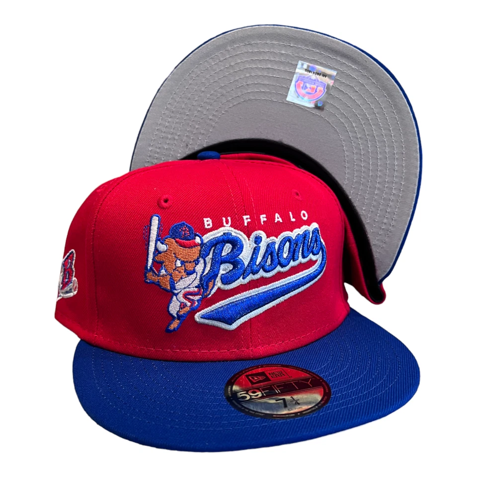 Gorra ajustada New Era Buffalo Bisons Batting Buster 2 tonos 59FIFTY MiLB 7 1/8 Foto 1 de 4