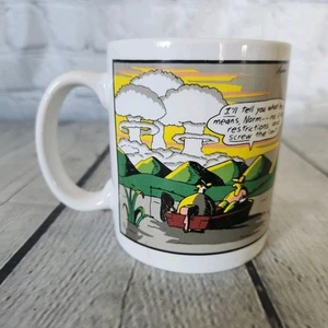 The Far Side Gary Larson 1986 Kaffee Tee Tasse Angeln Schraube The Limit - Bild 1 von 7