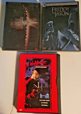 Lot 3 Gory Horror Classic DVDS Freddy Vs Jason/Nightmare 2/Texas Chainsaw Mass. - Image 1 of 4