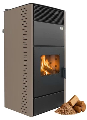FUEGO Kaminofen Antes Country Hybrid Holz Pellet wasserführend Havanna 20-34 kW - Bild 1 von 4