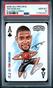 TIM DUNCAN 2006-07 All Pro Playing Cards Ace Of Clubs Spurs PSA 10 GEM MINT - Picture 1 of 2