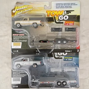 Johnny Lightning 1983 Ford Ranger w/ Trailer - 2023 Tow & Go Versions A & B NEW - Picture 1 of 4