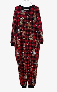 Secret Treasures Damen Einteiler Reißverschluss Pyjama Fleece Weihnachten Elch XL (16-18) - Bild 1 von 5