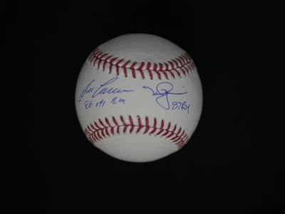 JOSE CANSECO MARK MCGWIRE SIGNED OMLB BASEBALL WITH "86 AL ROY & 87 ROY" JSA COA - Image 1 of 2