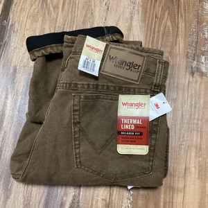 Wrangler Rugged Wear Thermal Jeans Thinsulate Insulation 3M Men`s 32x32 Brown - Bild 1 von 8