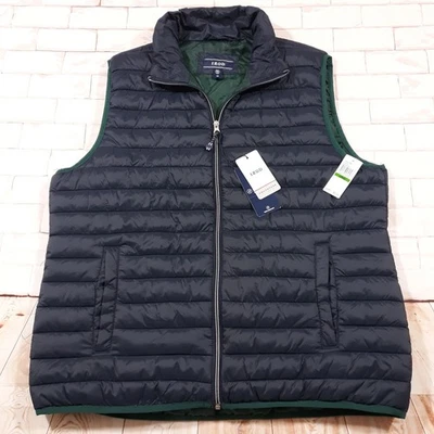 IZOD Puffer Vest Mens Large Navy Blue Nylon Shell Full Zip Outdoor NEW - Image 1 of 4