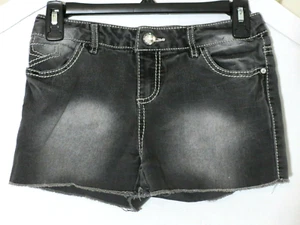 Mudd Girl's 12 Black Denim Jean Shorts 5 pockets S - Picture 1 of 3