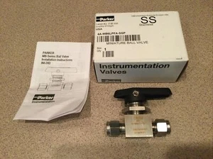 Parker 4A-MB6LPFA-SSP 316 S.S. 1/4” Miniature Ball Valve 3000 PSIG - New In Box - Picture 1 of 5