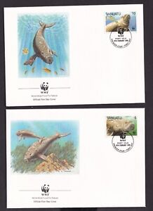 1988 VANUATU - SG:492/5 DUGONG, WORLD WILDLIFE FUND ON 4 FIRST DAY COVERS