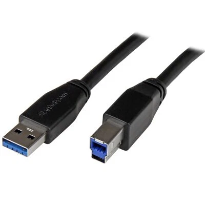 StarTech USB3SAB5M 5m 15 ft Active USB 3.0 USB-A to USB-B Cable - M/M - USB A to - Image 1 of 3