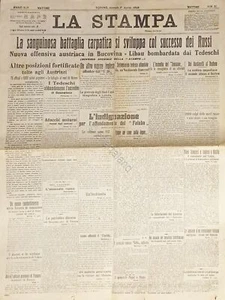 WWI Quotidiano - La Stampa N. 91 - 1915 Offensiva austriaca in Bucovina - Picture 1 of 1
