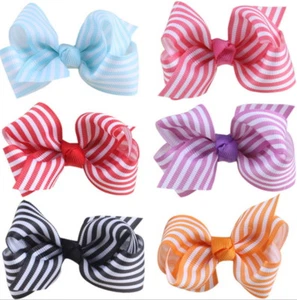 6-Piece Girls Hair Clips Set – Baby Kids Hair Pins with Ribbon Bow Accessories - Picture 1 of 6