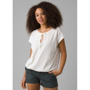 Top Prana Ocupas Popover Blanco Suave Cuadrado Playa Informal Gran Tamaño Pequeño - Imagen 1 de 10