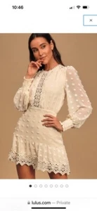 NWT new Lulus dress off white cream m medium bridal shower baby shower - Picture 1 of 8