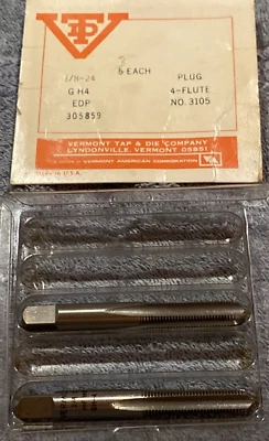 (2) Enchufe Vermont 3/8-24 GH4 4 flautas EDP NO. 3105 305859 NOS HECHO EN EE. UU. Foto 1 de 4