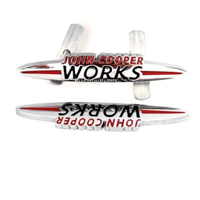 2x Pegatina Trasera Insignia Parrilla Frontal John Cooper Works Cromo 5.3"" para MINI JCW F5 Foto 1 de 4