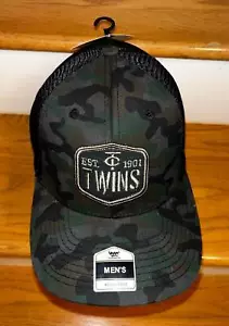 MINNESOTA TWINS MENS CAMOUFLAGE TRUCKERS CURVE BILL ADJUSTABLE HAT~BASEBALL CAP~ - Picture 1 of 6