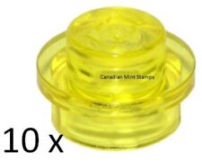 New Lego 10x Trans-Yellow Plate, Round 1 x 1 4073 34823