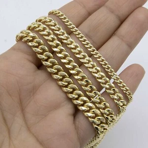 Miami Cuban Link Chain Anklet Real 14K Yellow Gold All Sizes - Picture 1 of 6