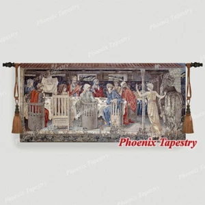 William Morris Holy Grail Tapestry Wall Hanging - Knights of the Round Table - Picture 1 of 10