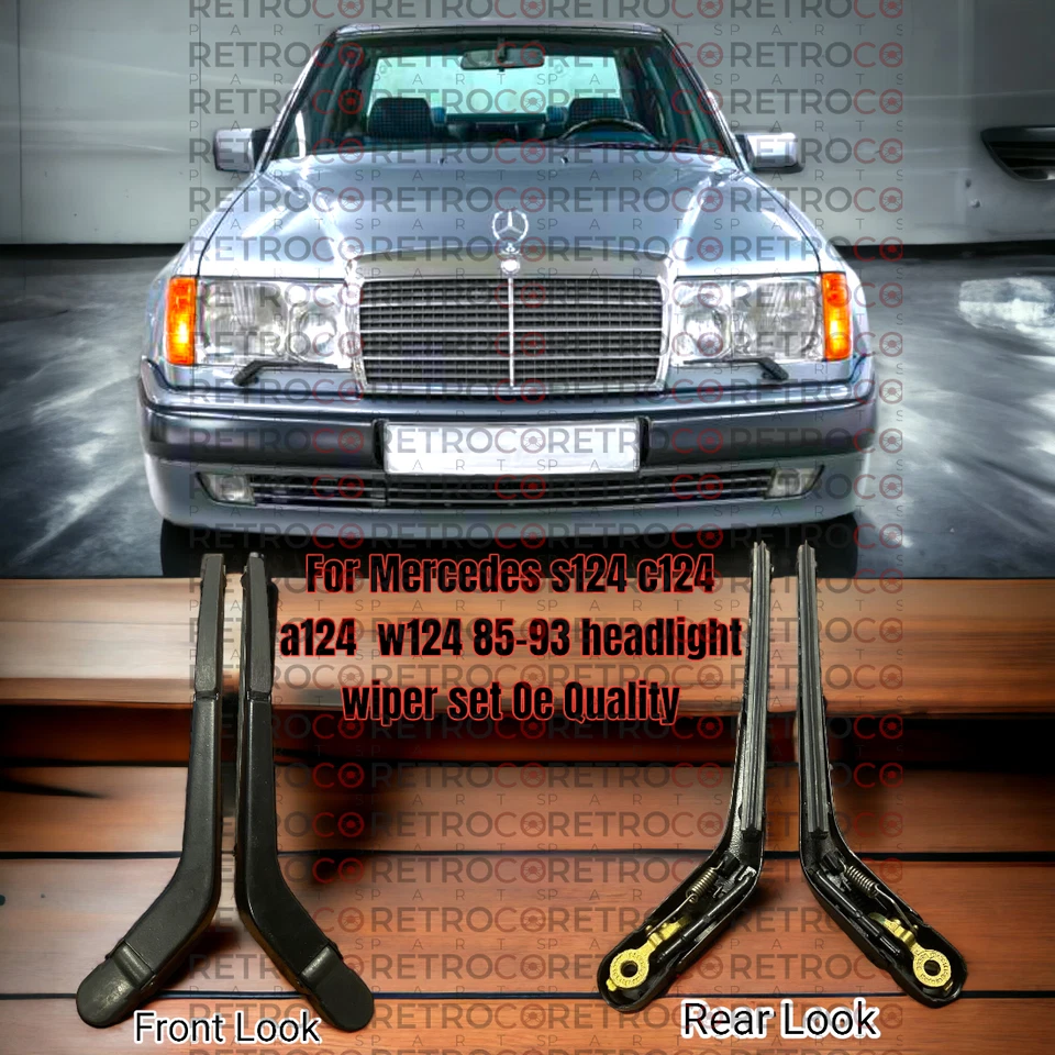 Für Mercedes W124 S124 A124 C124 85-93 Komplettset Scheinwerfer Wischerblatt ... - Bild 1 von 2
