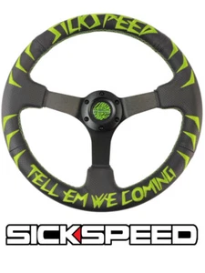 Green SICKSPEED Steering Wheel P11 - Picture 1 of 1