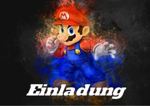 12 Einladungskarten & 12 Umschläge für Geburtstag Super Mario ( 42 ) - Bild 1 von 3