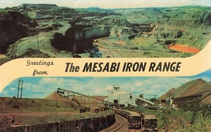 Postal Minnesota Banner View Saludos de The Mesabi Iron Range - Imagen 1 de 2