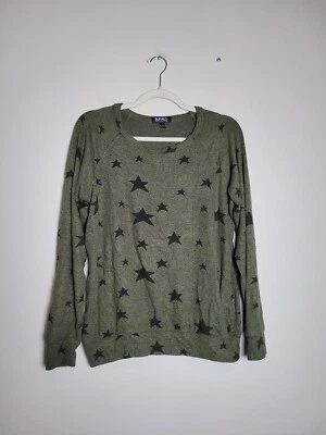 Sudadera Suéter Pullover Buffalo David Bitton Verde Negro Estrella Talla Pequeña Foto 1 de 4